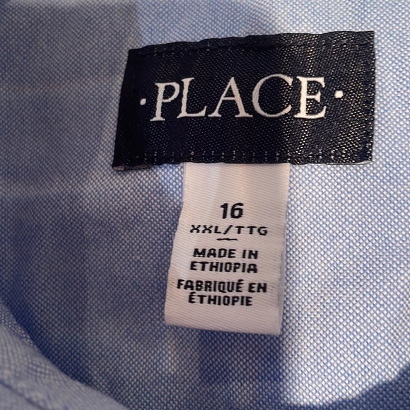 Short sleeve blue Oxford button down shirt - Picture 8 of 8